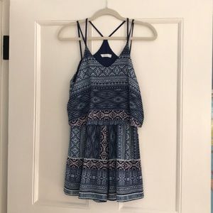 LUSH small blue tribal print romper